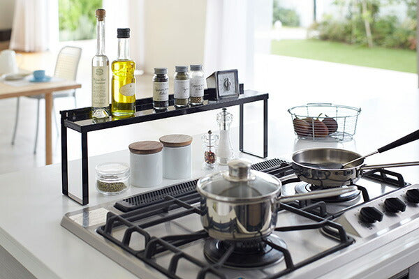 山崎実業 コンロ奥隙間ラック タワー ブラック 4903208047845 【品番:04784】●