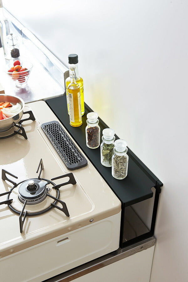 山崎実業 コンロ奥隙間ラック タワー ブラック 4903208047845 【品番：04784】●