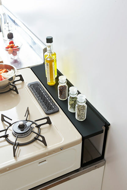 山崎実業 コンロ奥隙間ラック タワー ブラック 4903208047845 【品番：04784】●