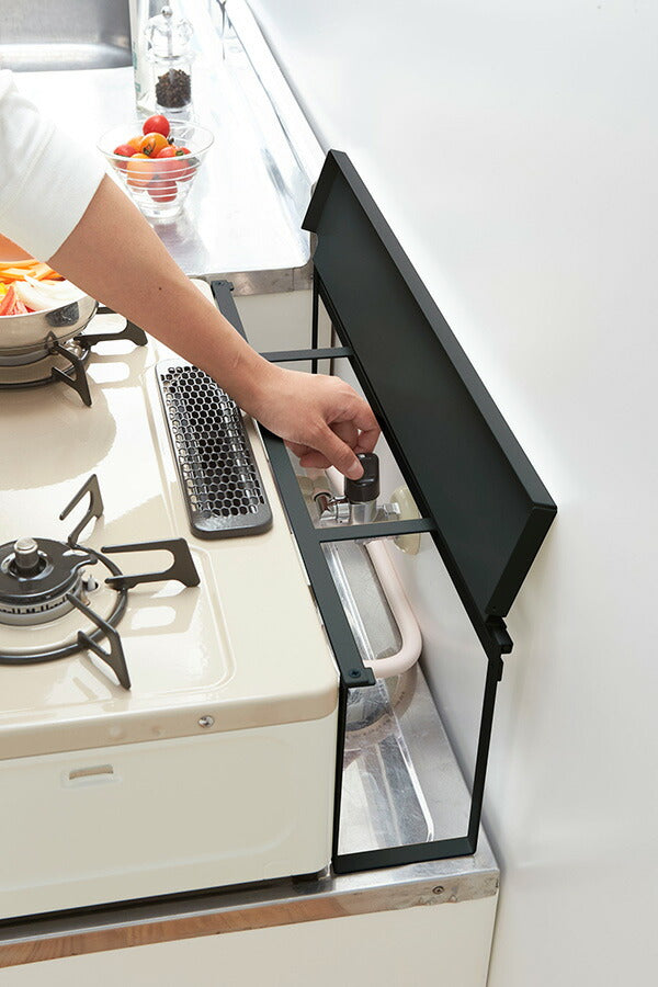 山崎実業 コンロ奥隙間ラック タワー ブラック 4903208047845 【品番：04784】●