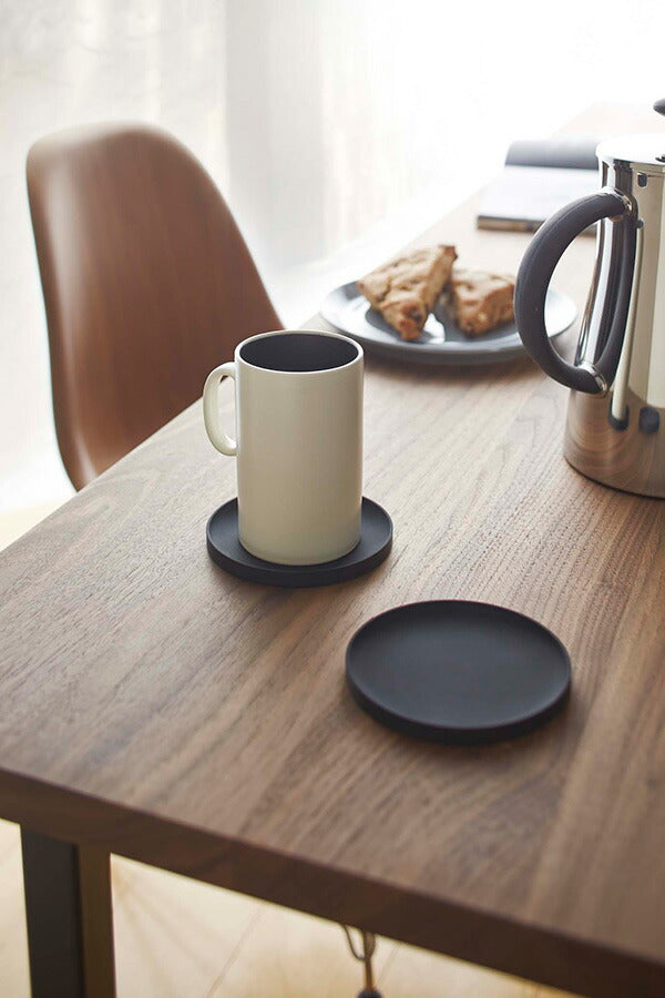 【メール便対応】山崎実業 立体コースター タワー 丸型 ブラック 4903208025393 【品番：02539】