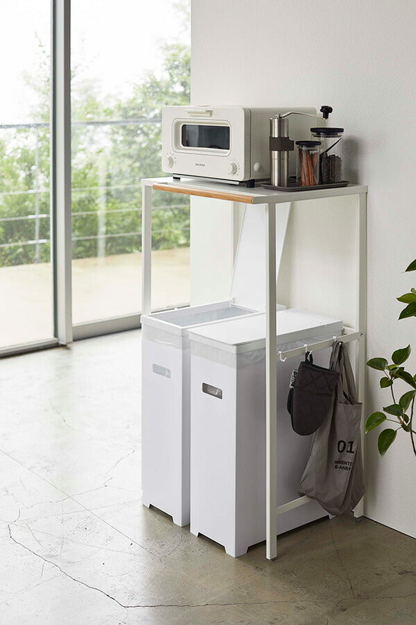 山崎実業 スリム蓋付きゴミ箱 タワー 2個組 ホワイト 4903208052054 【品番：05205】●