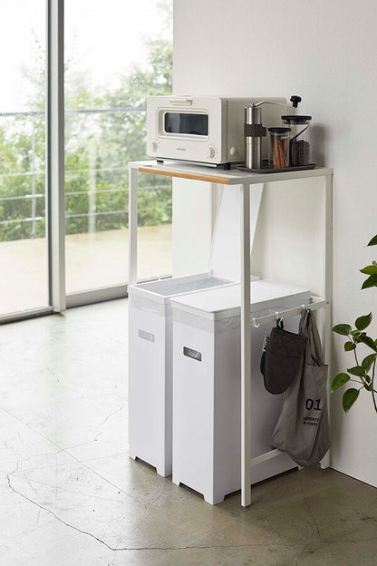 山崎実業 スリム蓋付きゴミ箱 タワー 2個組 ホワイト 4903208052054 【品番：05205】●