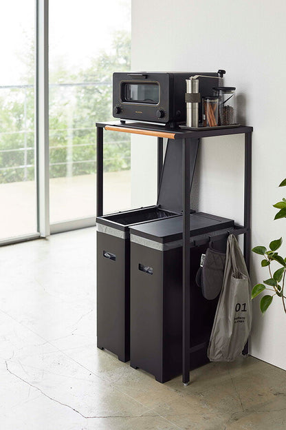 山崎実業 スリム蓋付きゴミ箱 タワー 2個組 ブラック 4903208052061 【品番：05206】●