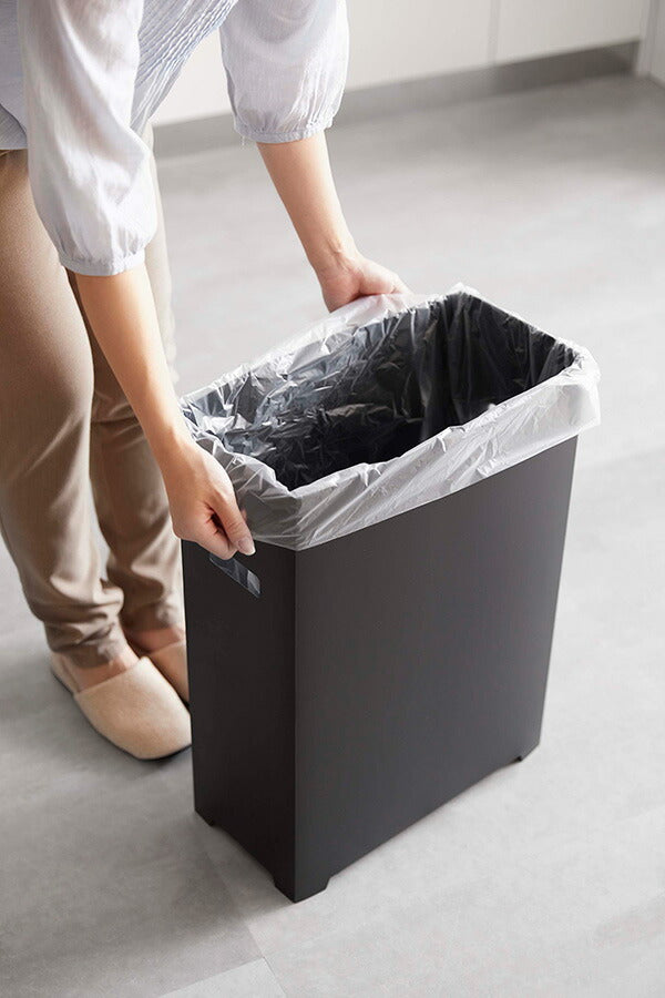 山崎実業 スリム蓋付きゴミ箱 タワー 2個組 ブラック 4903208052061 【品番：05206】●