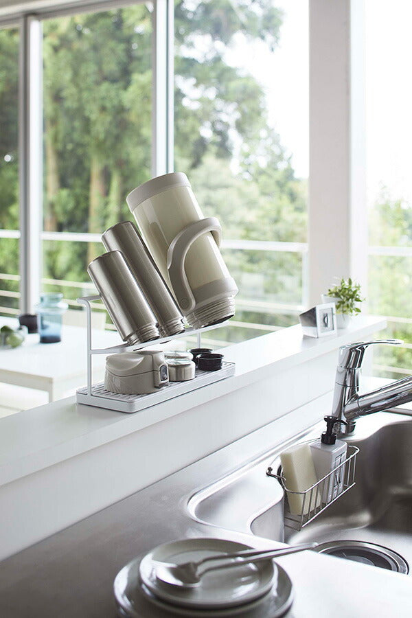 山崎実業 ワイドジャグボトルスタンド タワー ホワイト 4903208054096 【品番：05409】●