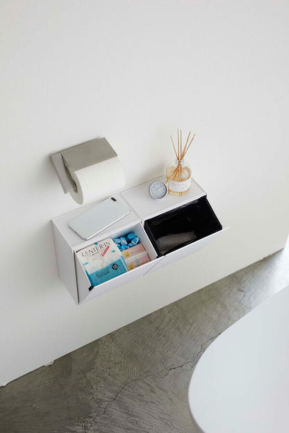 山崎実業 ウォールトイレポット&収納ケース タワー ホワイト 4903208054294 【品番：05429】●