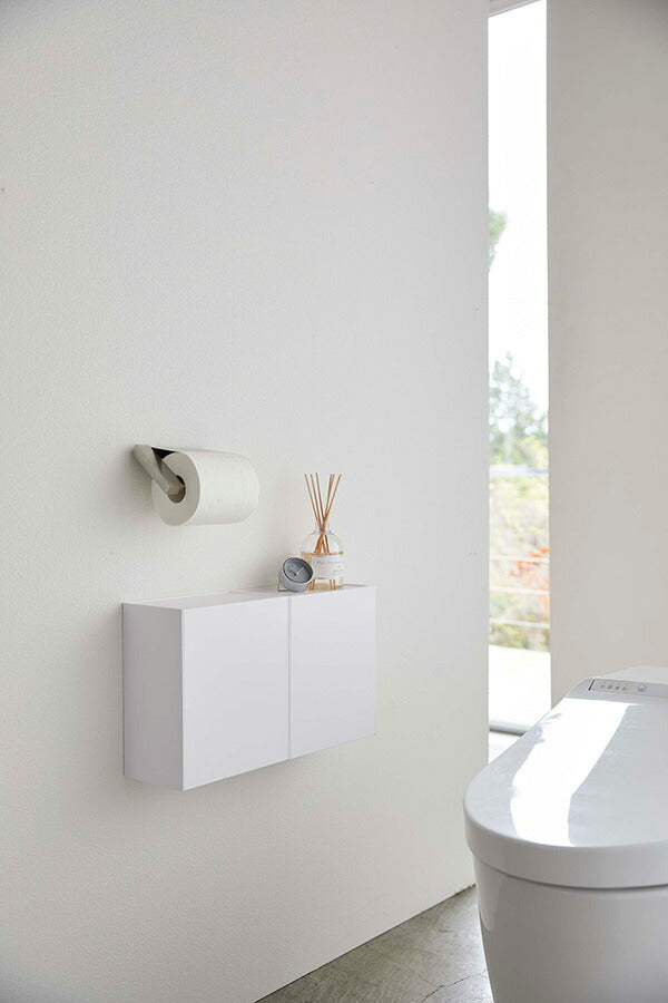 山崎実業 ウォールトイレポット&収納ケース タワー ホワイト 4903208054294 【品番：05429】●