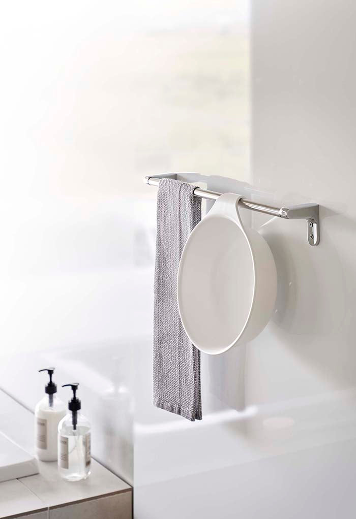 山崎実業　マグネット&引っ掛け湯おけ ミスト　ホワイト　【品番：07322】