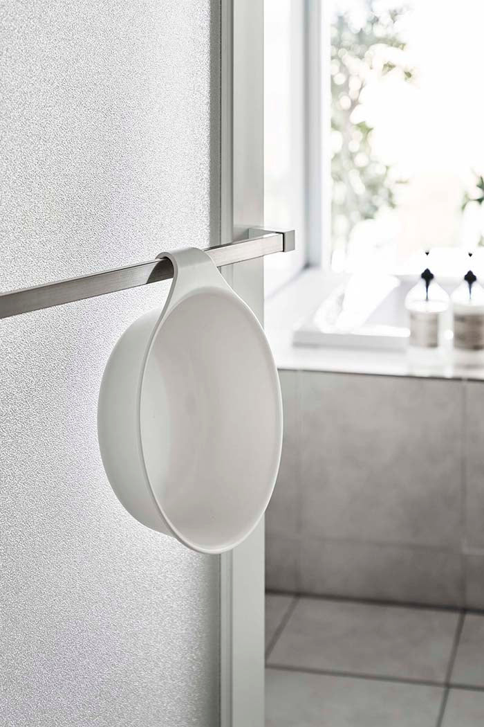 山崎実業　マグネット&引っ掛け湯おけ ミスト　ホワイト　【品番：07322】