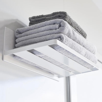 山崎実業　マグネットバスルーム バスタオル棚 ミスト ホワイト 4903208036719　【品番：03671】