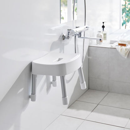 山崎実業　マグネット風呂イス ミスト SH25 ホワイト 4903208017213　【品番：01721】