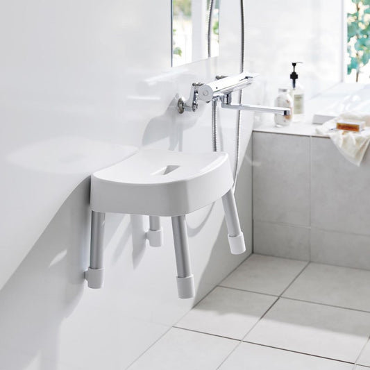 山崎実業　マグネット風呂イス ミスト SH25 ホワイト 4903208017213　【品番：01721】