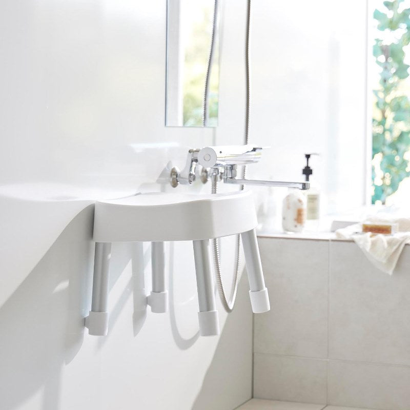 山崎実業　マグネット風呂イス ミスト SH25 ホワイト 4903208017213　【品番：01721】