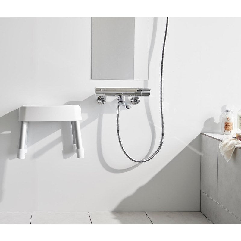 山崎実業　マグネット風呂イス ミスト SH25 ホワイト 4903208017213　【品番：01721】