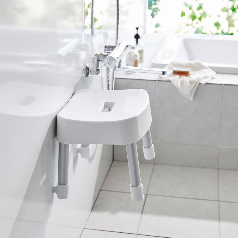 山崎実業　マグネット風呂イス ミスト SH25 ホワイト 4903208017213　【品番：01721】