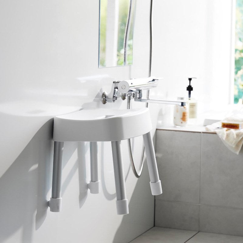 山崎実業　マグネット風呂イス ミスト SH30 ホワイト 4903208017237　【品番：01723】