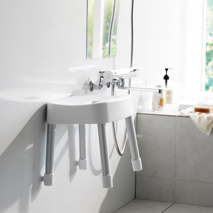 山崎実業　マグネット風呂イス ミスト SH30 ホワイト 4903208017237　【品番：01723】