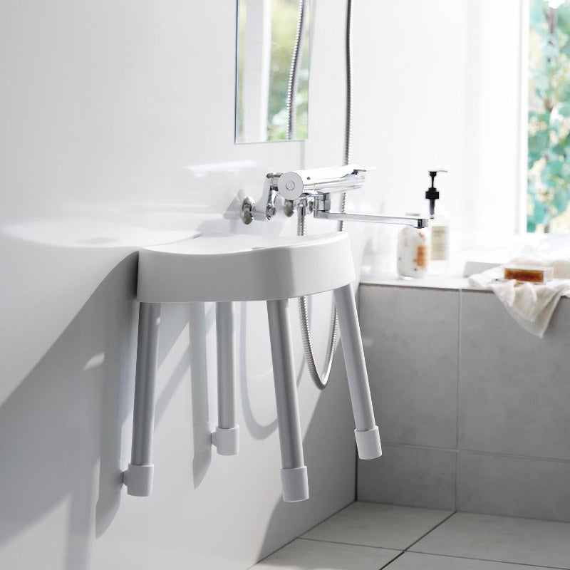 山崎実業　マグネット風呂イス ミスト SH35 ホワイト 4903208017251　【品番：01725】